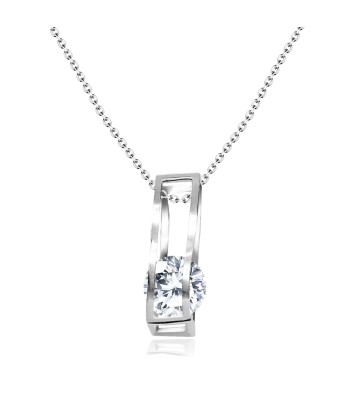 Necklace Silver Dangling CZ PE3D-06